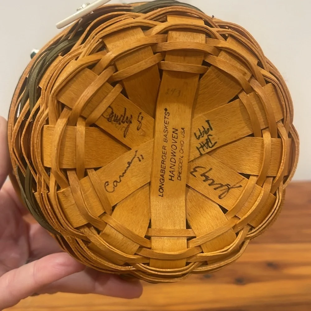 Vtg Longaberger 1999 Peppermint Tree Trimming Basket
